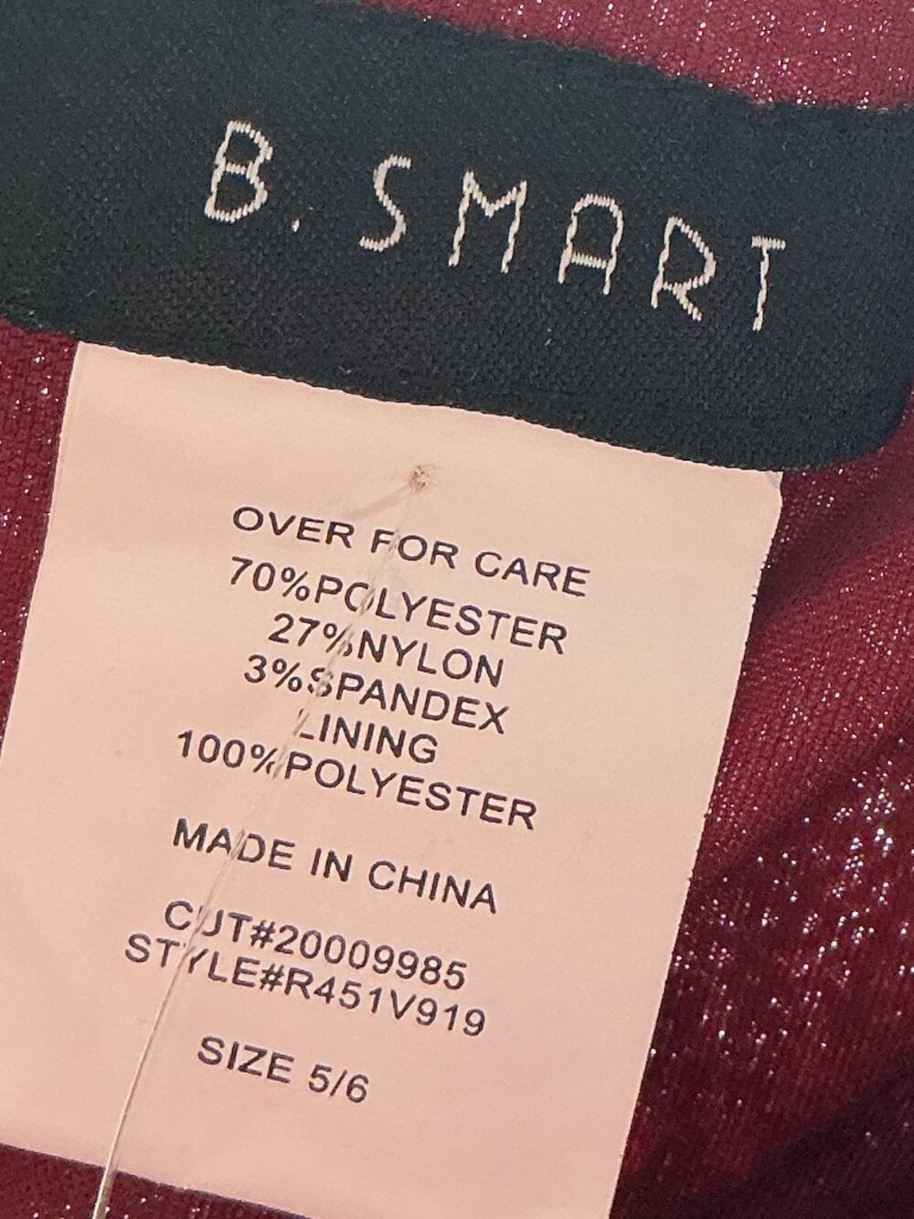 B. Smart Burgundy Sequin Formal Gown Size 5/6 NWT With Matching Face Mask - Picture 6 of 14